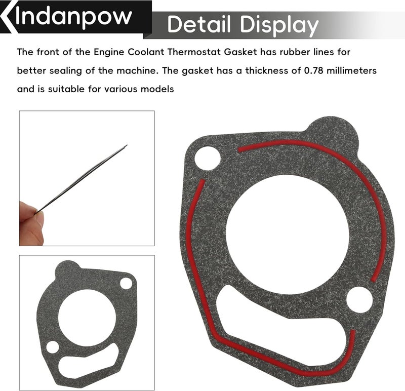Indanpow 35630 Engine Coolant Thermostat Gasket, Compatible with Jeep Grand Cherokee, Fits Pickup Truck Models, for Car Thermostat Gasket 2001 inline 6 (3 Pack) - Image 4